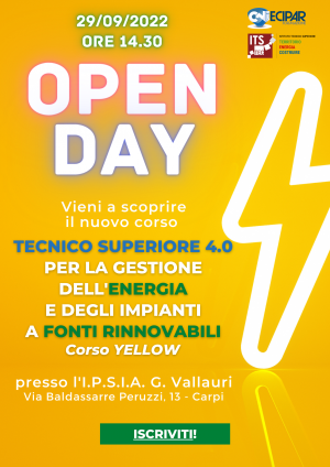 Volantino Open day ITS Yellow